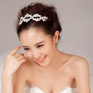  【花开078朵】兰亭。新款奢华闪钻新娘结婚头饰发饰配饰品