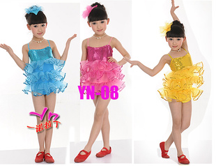 儿童<em>舞蹈</em>表演服 <em>小女孩</em>跳舞服 .黄色小裙子<em>舞蹈</em>