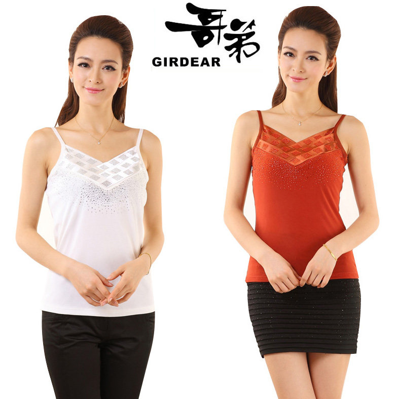 专柜正品哥弟阿玛施<em>女吊带背心</em> 夏装新款V领修