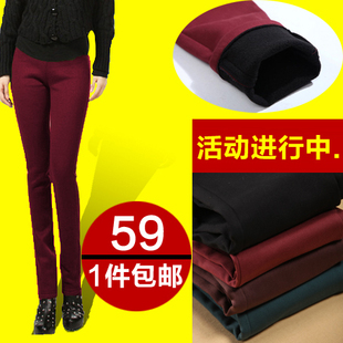  清仓包邮秋冬装加绒加厚显瘦加大码保暖棉裤女士打底裤休闲裤