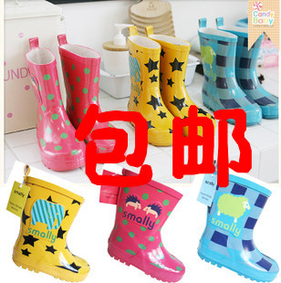  正品原单smally儿大童宝宝男女款/成人雨鞋 时尚雨靴亲子水靴包邮