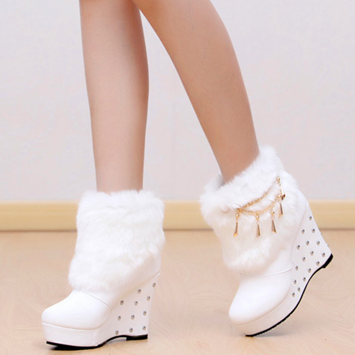2013 women shoes European and American fashion fur boots slope with ul
