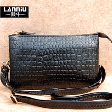 LanNiu lazy cow leather women handbag small messenger bag large capacity pure leather clutch purse