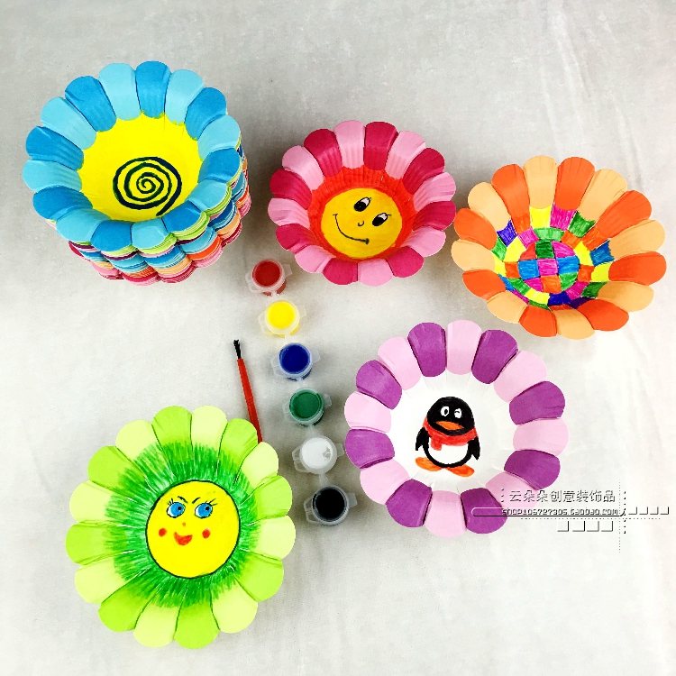 幼兒園diy手工材料 手繪彩色畫畫卡通空白花形立體紙盤 牆面裝飾在類目 家居飾品, 貼飾, 牆貼中 - 來自Buy2taobao.com提供專業的淘寶代購服務