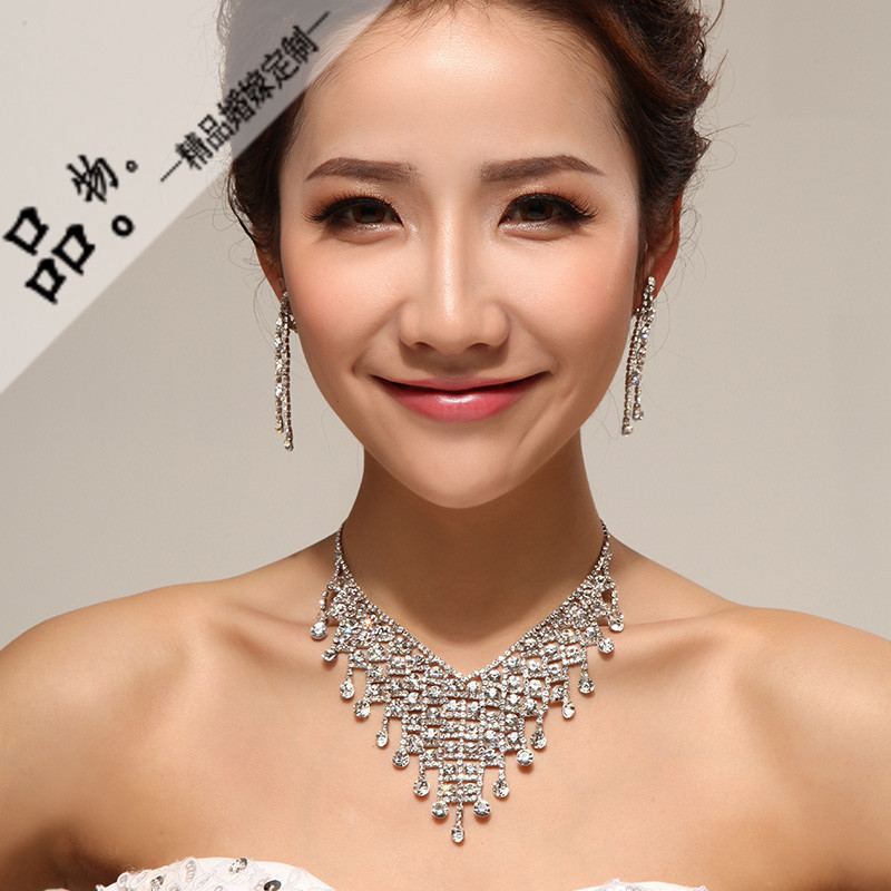 #新娘结婚婚纱礼服首饰品配件 欧美宫廷复古外贸项链耳环二件套装 #新娘结婚婚纱礼服首饰品配件 欧美宫廷复古外贸项链耳环二件套装