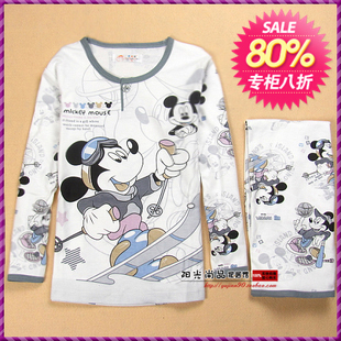  米奇 春夏季儿童睡衣 男孩长袖 套头款 纯棉睡衣套装 宝宝家居服