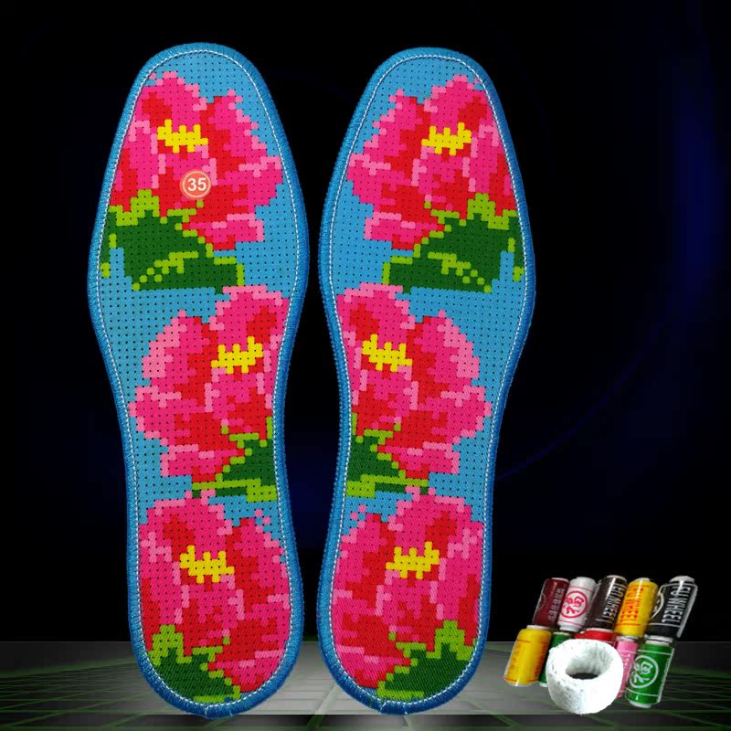 leather shoes Insole Cross stitch Partially Prepared Products men and women pinhole printing cotton Sweat ventilation All hand Full embroidery matching Spiraeain the Home Daily , Shoes Accessories , Insole category - from Buy2taobao.com to provide professional Taobao agent buy service