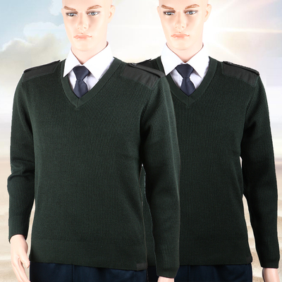 正品配发07陆毛衣 松枝绿军官V领套头加厚保暖羊毛衫士官消防绒衣