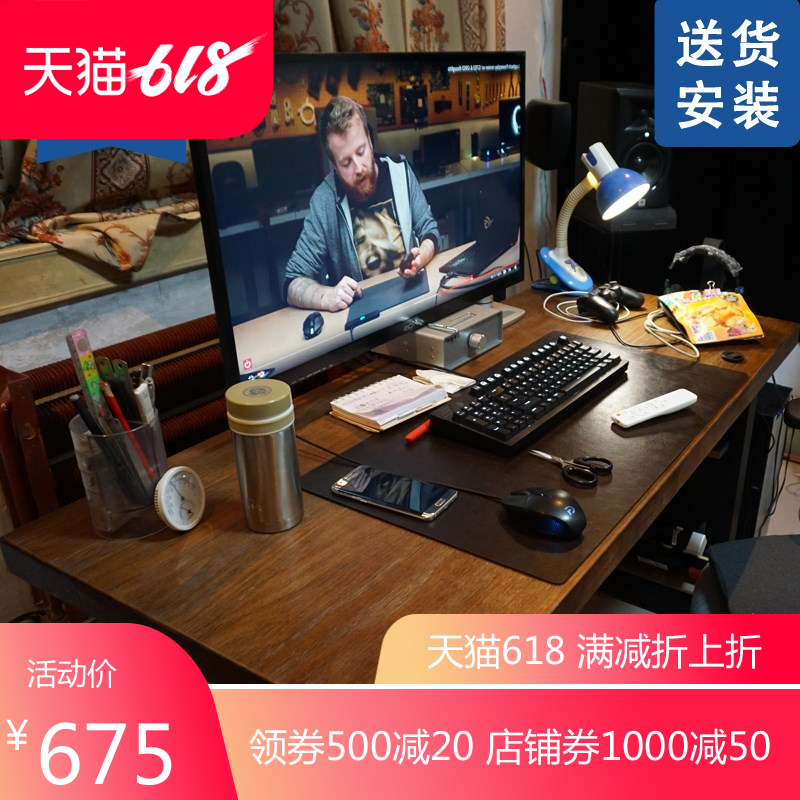 工业风实木办公桌单人电脑桌台式简约铁艺办公桌简易书台家用定制|msdalam kategori Perniagaan/perabot pejabat, perabot pejabat, meja, meja komputer pejabat - dari Buy2taobao.com untuk memberikan perkhidmatan ejen Taobao profesional membeli