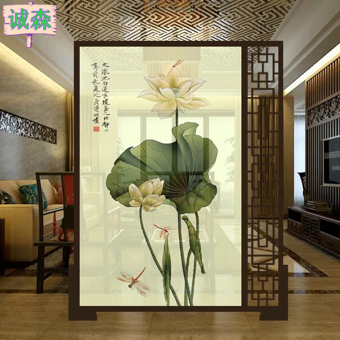屏风家用隔断客厅镂空玄关半透明纱布艺酒茶楼办公室餐厅实木座屏在类目 住宅家具, 屏风/花窗, 座屏中 - 来自Buy2taobao.com提供专业的淘宝代购服务