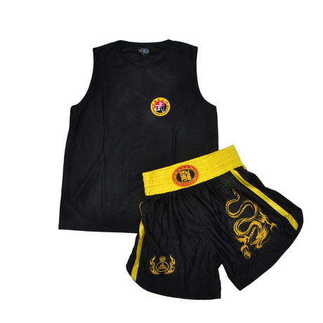九段龙<em>散打</em>服套装拳击比赛队服<em>运动</em>服背心武术