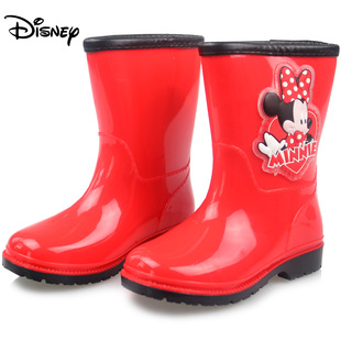  正品迪士尼米奇儿童雨鞋 宝宝雨靴小孩水鞋时尚 女童胶鞋 配鞋垫