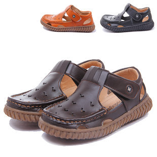  特价正品明璐夏款童鞋 男童真皮半凉鞋儿童镂空鞋中童休闲鞋31-38