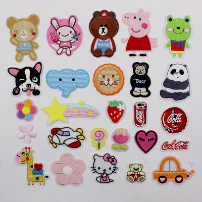 儿童衣服补丁贴布贴时尚羽绒装饰修补破洞刺绣贴花百搭卡通图案贴