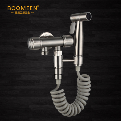 SUS304不锈钢马桶喷枪套装伴侣厕所冲洗喷头洗衣机水龙头妇洗器