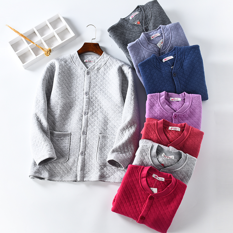 the elderly Cardigan three layers keep warm jacket Cotton clip men and women Middle and old age Cardigan cotton-padded clothes singleton Padded Add fertilizer XLin the Lingerie/Men's underwear/Tracksuit , Warm coat category - from Buy2taobao.com to provide professional Taobao agent buy service