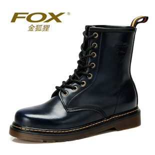  正品特价 FOX金狐狸男靴 真皮 秋冬户外靴马丁靴 皮靴 潮流时尚