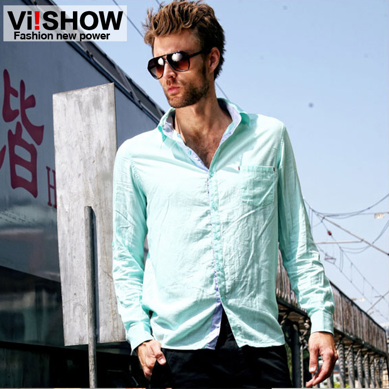 Viishow Linen Solid Casual Long Sleeve Lapel Men Shirt Viishow Linen Solid Casual Long Sleeve Lapel Men Shirt