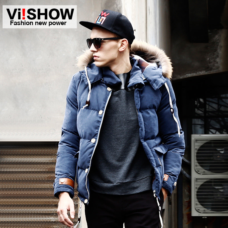 viishow2013新款男棉服 潮棉衣加厚冬装修身可脱卸帽男士外套男装