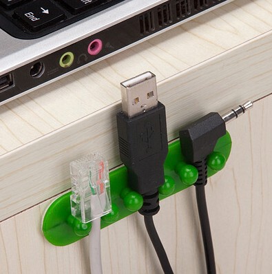 办工桌面电源线整理扣 网线插头固定贴片 多根