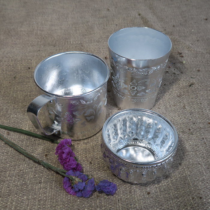 Chiang Mai Tin bowl Thailand Handicraft Thailand glass Rice bowl snacks Storage Decorative bowls Water cupin the Home accessories , Decorative items , Decorative bowls category - from Buy2taobao.com to provide professional Taobao agent buy service