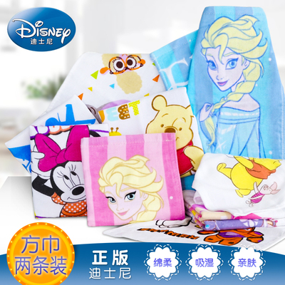 Disney/迪士尼 纯棉童巾小毛巾洗脸家用柔软割绒全棉儿童成人