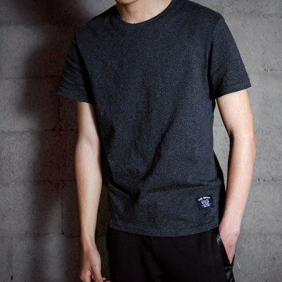 唐狮t恤男短袖2018夏季新款纯色圆领修身纯棉韩版男装衣服打底衫t