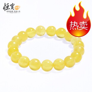  月销百条全网最低价 纯天然琥珀蜜蜡圆珠手串 蜜蜡黄蜜手链成色好