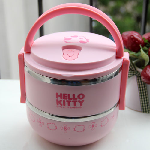 HELLOKITTY双层2013塑料不锈钢保温饭盒餐饮用具厨房餐具新品 HELLOKITTY双层2013塑料不锈钢保温饭盒餐饮用具厨房餐具新品