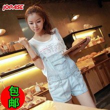 Summer overalls female Korean version of the influx lovely loose denim strap shorts large size denim shorts piece shorts