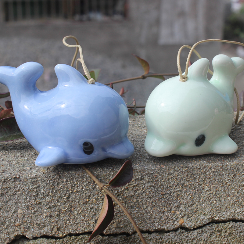 The whole people Berserk Jingdezhen Ceramic Wind chime Decoration Pendants Simplicity modern Blue Dolphin whale Special giftin the Home accessories , Wind chimes and accessories category - from Buy2taobao.com to provide professional Taobao agent buy service