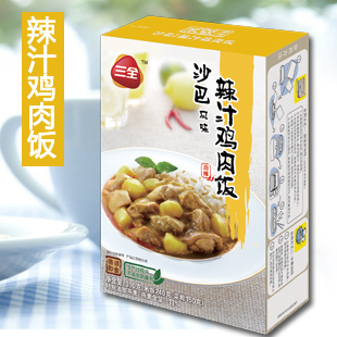  三全方便米饭速食快餐非自热辣汁鸡肉390g微波加热买三包包邮