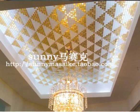 玻璃马赛克拼图 20mm金色银色白色三角形玄关背景墙天花装饰建材|ruв категории награду материалов, керамическая плитка, мозаика - от Buy2taobao.com для оказания профессиональной услуги покупки агента Taobao