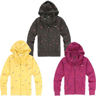 正品双星春款女式运动服 开衫拉链连帽帽衫 针