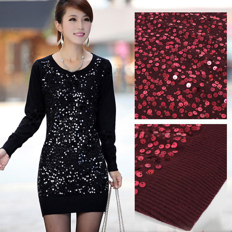 2013<em>春秋</em>装女装新款亮片<em>毛衣</em>针织衫修身韩版