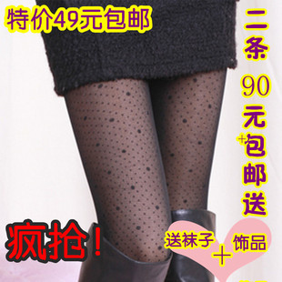  特价包邮秋冬热卖打底裤假透肉双层印花加厚保暖贴身瘦腿打底裤女