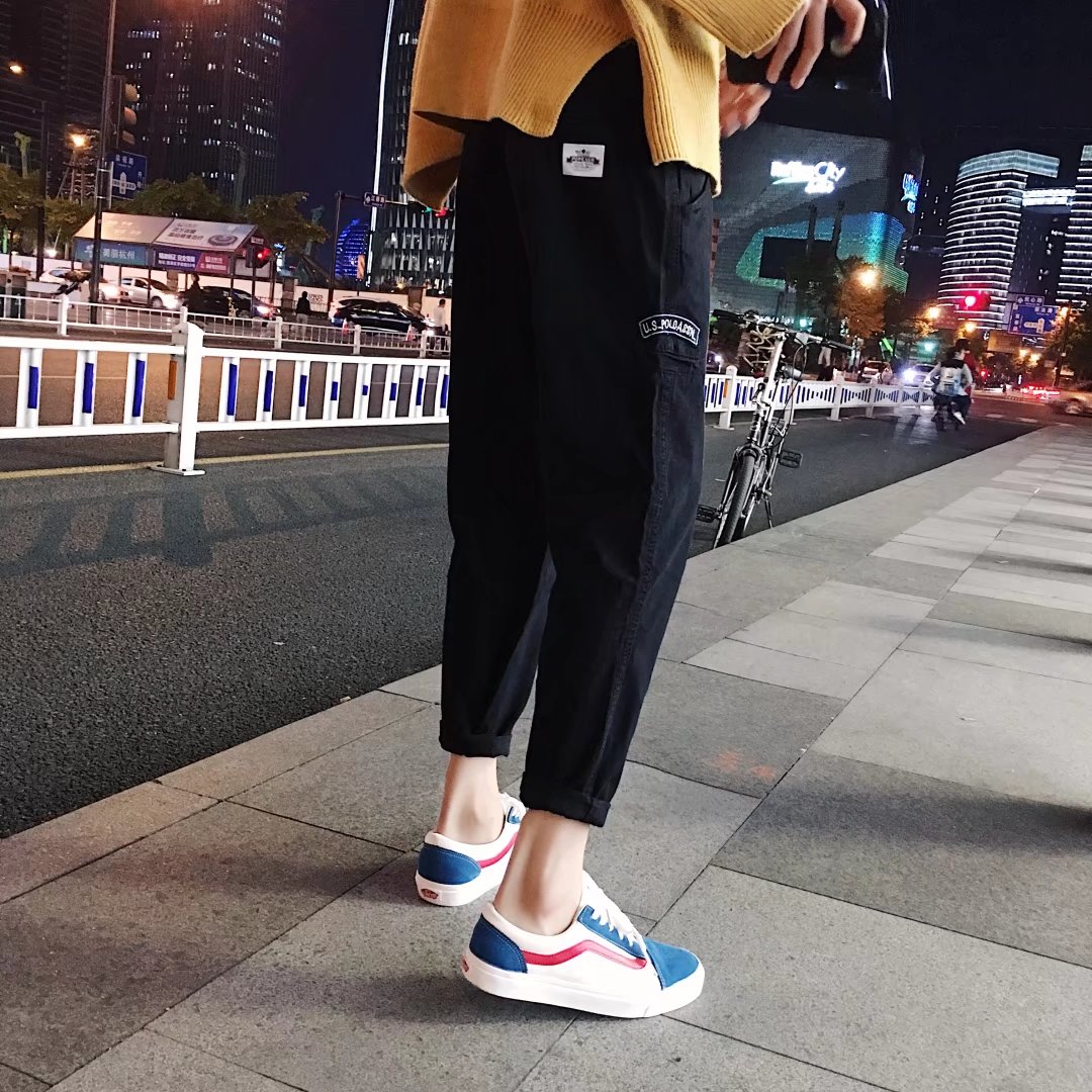 韩版潮流宽松九分裤束脚修身ulzzang原宿风bf学生百搭男小脚裤子|ruв категории Мужская одежда, брюки - от Buy2taobao.com для оказания профессиональной услуги покупки агента Taobao