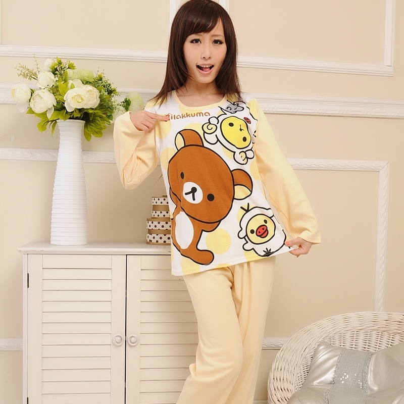 睡衣可爱卡通春秋...