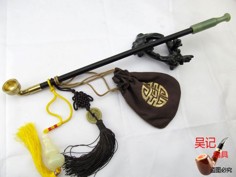 吴记老式烟斗精黄铜烟锅旱烟袋旱烟锅和东陵玉烟嘴老烟袋在类目 ZIPPO/瑞士军刀/眼镜, 烟具, 烟斗中 - 来自Buy2taobao.com提供专业的淘宝代购服务