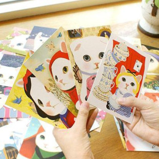  韩国 Jetoy可爱猫咪卡片|贺卡|明信片|祝福卡|圣诞卡 40款随机