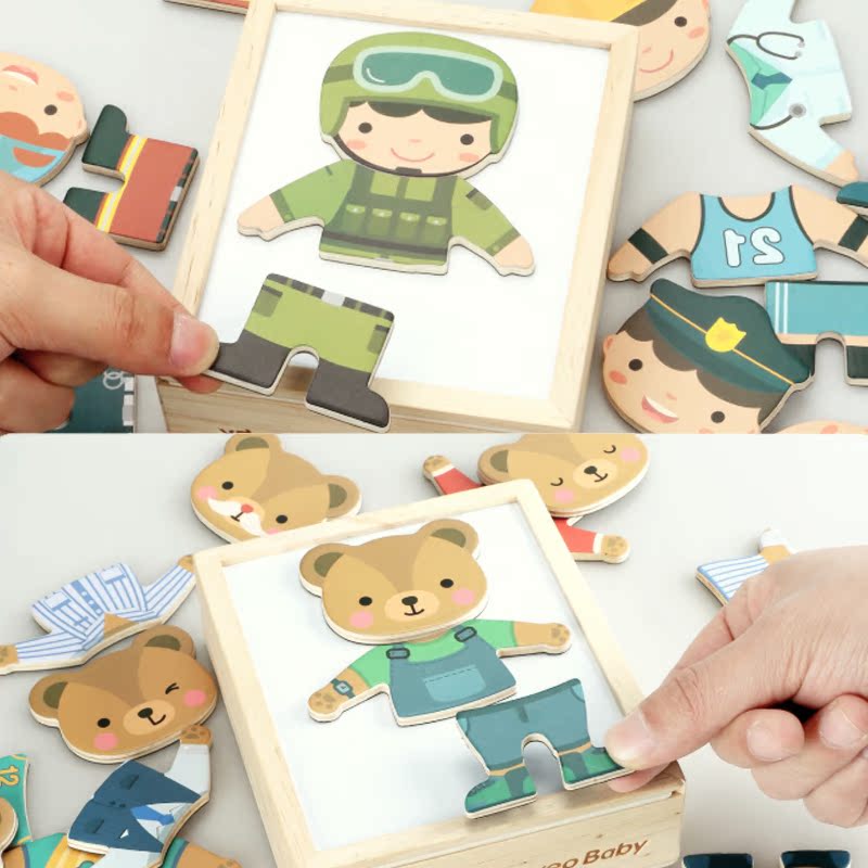 Little Bear clothes Jigsaw puzzle three-dimensional Pair children Dress Up game Building blocks Toys wooden baby Puzzle Early educationin the Toy/Childs/Puzzle/Building block/Model , Beads/Jigsaw/Pair/Disassembly/Beat Toy , Jigsaw/Puzzle category - from Buy2taobao.com to provide professional Taobao agent buy service
