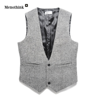  Menothink 男士尊荣千鸟格羊绒修身马甲 西服马甲