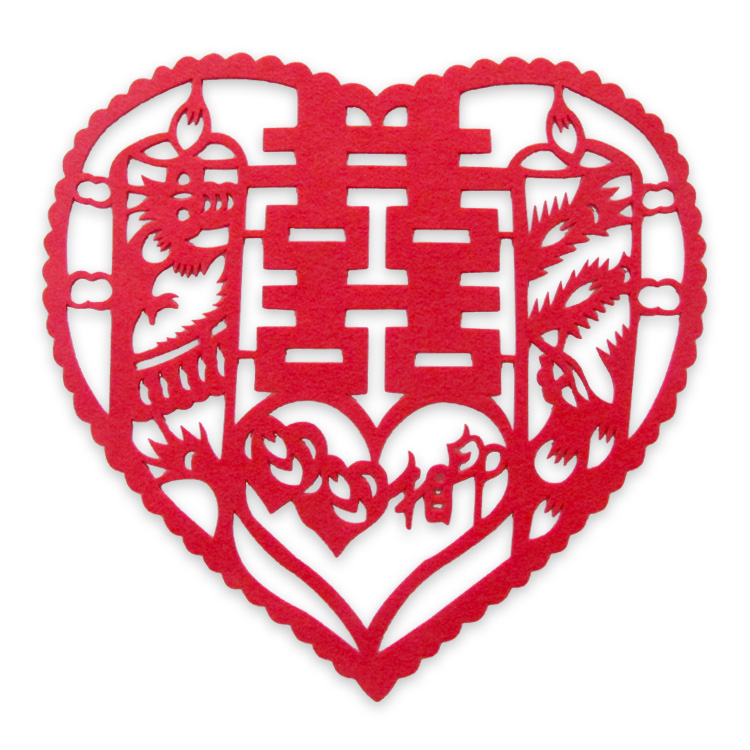 心心相印结婚喜字 婚庆创意窗贴 门房布置 毛毡无纺布双喜喜字贴 心心相印结婚喜字 婚庆创意窗贴 门房布置 毛毡无纺布双喜喜字贴