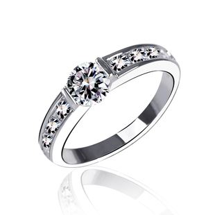  镀18K金今生有约 60分高仿钻戒情人节礼物J110019