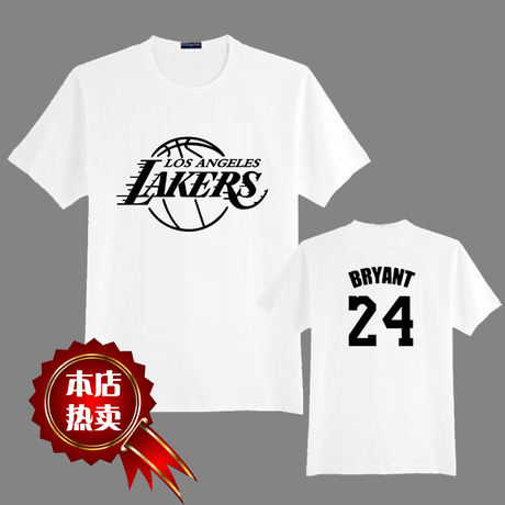 短袖NBA球星T恤 湖人KOBE24号科比T恤 湖人