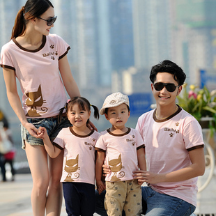  全家福亲子装 夏装款品牌父子女装亲子时装 夏天柏鹭家庭装