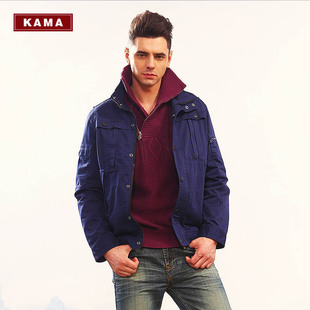 KAMA卡玛 男士工装风 多口袋长袖立领拉链休闲夹克外套 2312701
