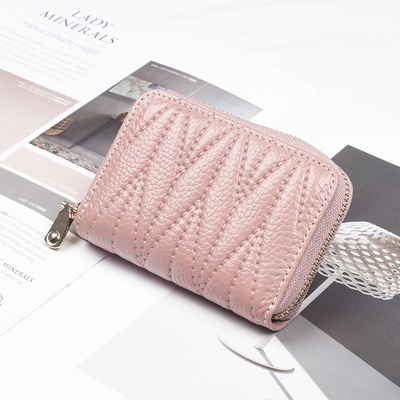 卡包女式多卡位牛皮真皮卡夹拉链卡包男式韩国信用卡套风琴卡片包