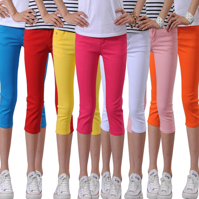 Candy color post 2013 new skinny stretch pants girl Korean version flows in summer plus size relaxed casual pants