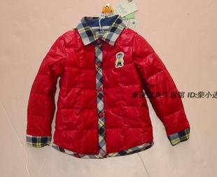  特价包邮正品pom bear冬男童加厚衬衫两面内穿儿童羽绒服内胆鸭绒